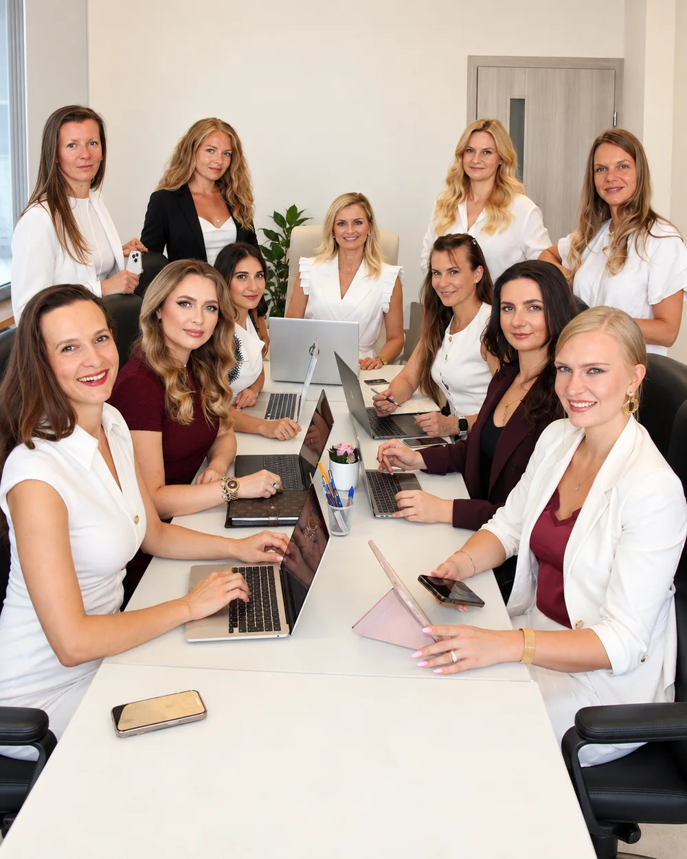 The Bastin Consulting team at work around the table in the Prague 1 office.